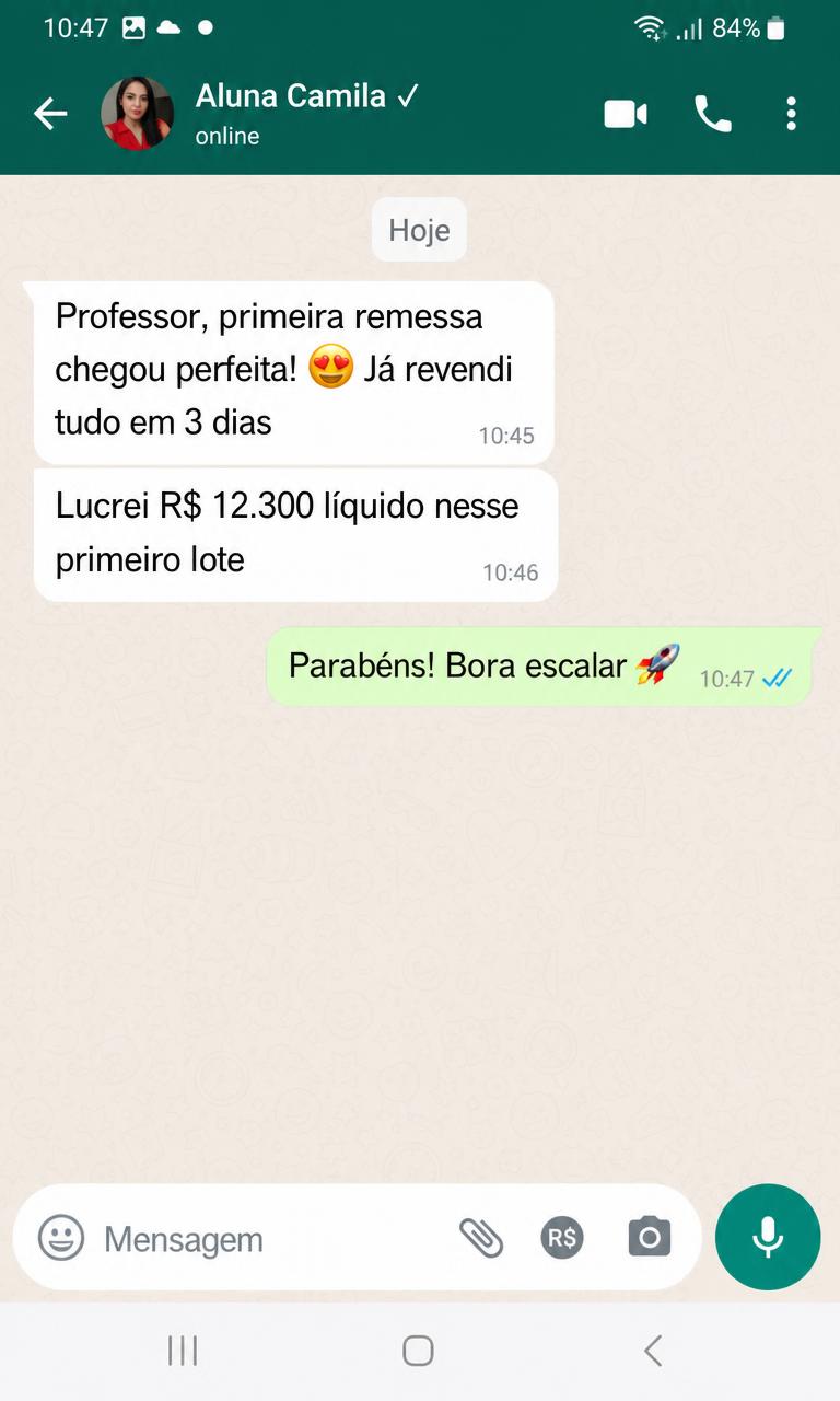 Print de conversa de aluno 2