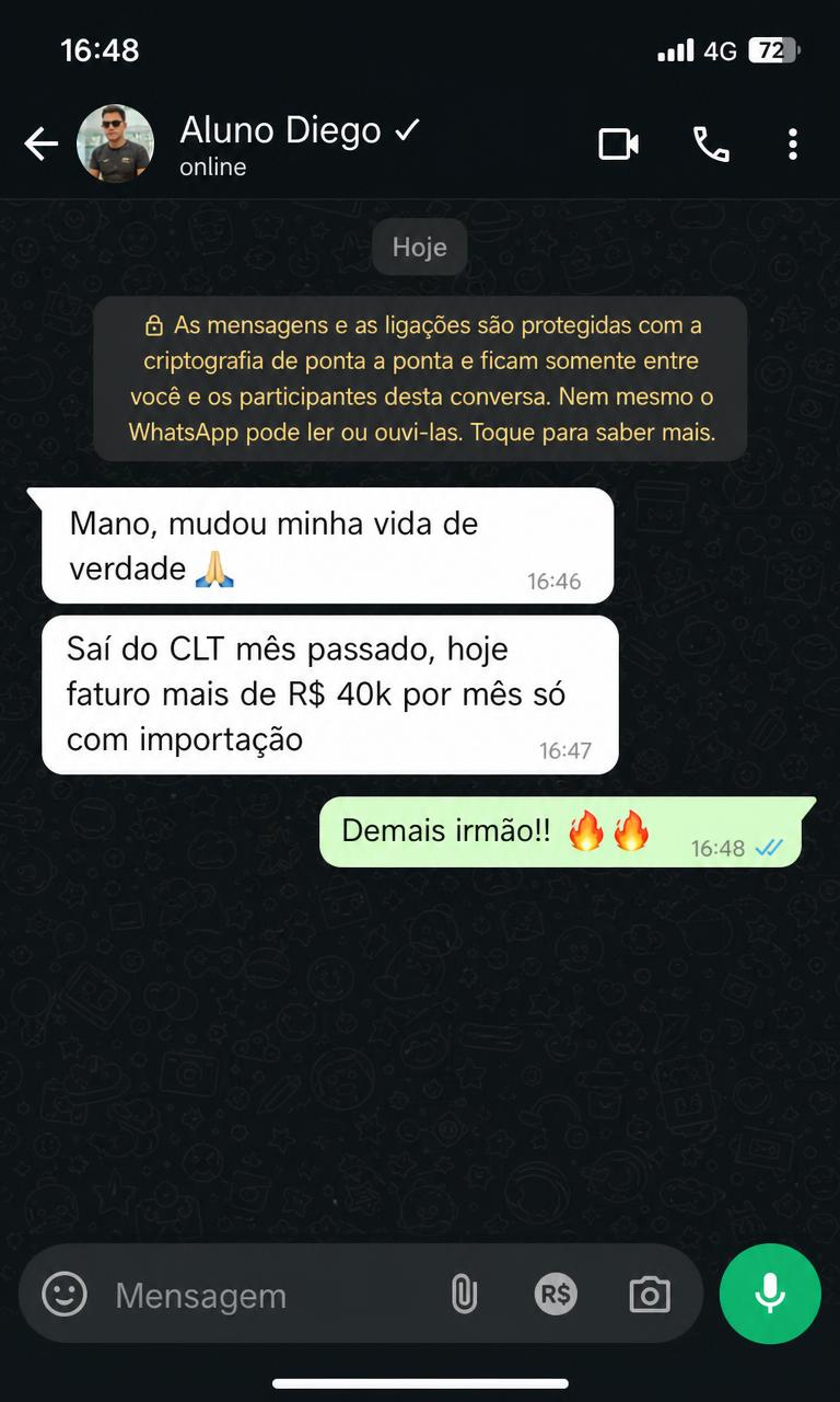 Print de conversa de aluno 3